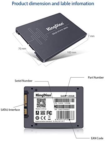 Kingdian 2.5 SATA III Внатрешен погон на цврста состојба 120 GB SSD за компјутерски лаптоп работна површина POS рекламирање машина