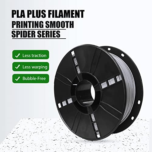 Handini Pla + Filament Pro Grey, 1,75 mm Pla Pla Plus 1kg Spool 3D Филамент за печатење, димензионална точност +/- 0,03мм