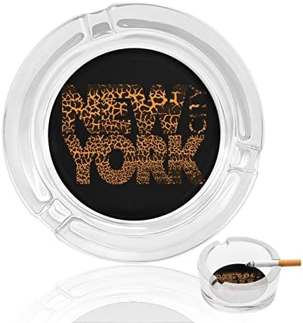 Леопард печати во Newујорк стакло од пепелници за цигари за ветровито ѓубре може да печати фенси фиоки за пепел за домашна