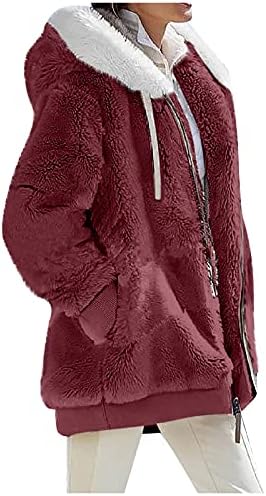 Зимски јакни за Зефотим за жени, дами трендовски солд кадифен патент со качулка лабава топла долга ракав џебови јакна палчиња