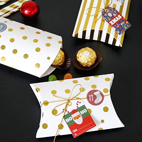 1 Поставете Божиќни Кутии За Подароци Креативен Бран Кутии За Бонбони Со Точки Златни Кутии За Печат Божиќни Украси