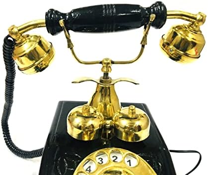 Маан Декор Убава Дрвена Гроздобер Антички Наутички Цврст Викторијански Месинг Ротационо Бирање Работен Телефон