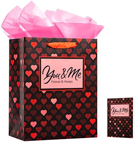 Факрафт Ти И Јас Подарок Торба За Вљубените Со Рачки 13 Големи Торби За Подароци За Денот На Вљубените Со Хартија За Завиткување Ткиво За