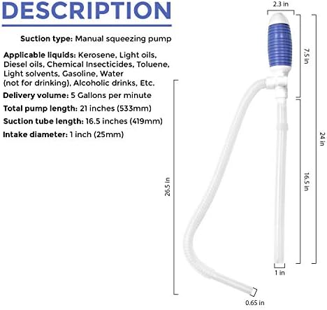Трансфер Пумпа Пакет, TRM20 Рачна Пумпа За Гориво Со Виткање Внес, 3.2 GPM &засилувач; TRDP15 Гориво Сифон Пумпа За Нафта Дизел Керозин Гас Трансфер