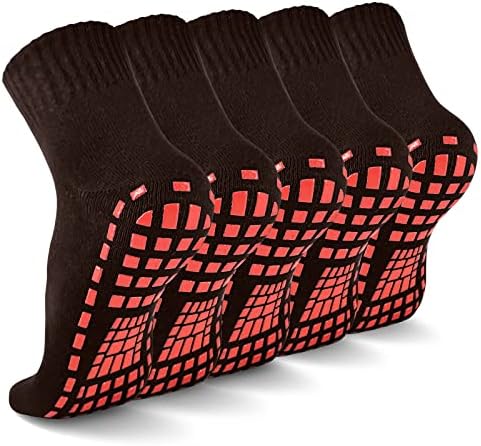 НОВАЈАРД 5 Пара Нелизгачки Чорапи Нелизгачки Лепливи Чорапи За Држење Јога Пилатес Болнички Чорапи Мажи Жени