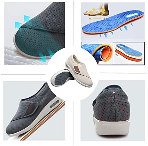 ЗГОЛЕМИ ЗЕМИ ЗАШТИНИ ДИБИБИТИЧКИ чевли, отечени нозе чевли за одење со прилагодлива лента, лесни мрежни атлетски чевли за дијабетес едем