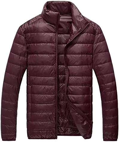 Менс зимски палта, машка лежерна светлина долга ракав цврста боја стојат јака топла и удобна јакна, јакни за мажи