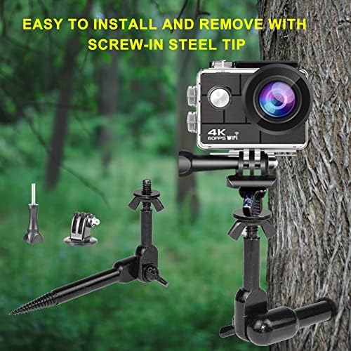 Nuobake Hunting Trail Trail Camera Mount Trail Trail Trail Lunth Lound Camera Mount Mount со 1/4 инчен завртка патека за камера држач