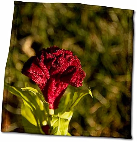 3drose црвена роза направена од крпа на гроб со богат зелен тревник - крпи