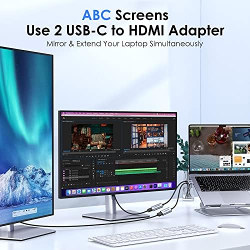Adapter lenter USB C до VGA адаптер/USB C до HDMI адаптер 4K@60Hz/10ft USB C до HDMI 2.0 Адаптер за кабел Компатибилен 2021- MacBook Pro