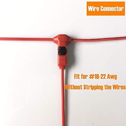 ONVAS [ONVAS] Не-искривена Т форма 1 Пинк Терминална блокада за блокирање на конекторот за заклучување на шипката за електрична жица од 18-22awg,