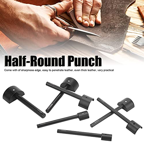 7 парчиња Halfround Punch Cutter за изработка на ремен ремен DIY занаетчиски проект за кожни алатки за кожа алатка за кожен појас