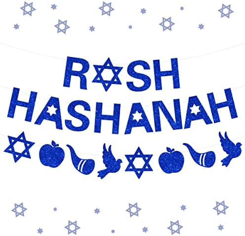 Ban Хашана Банер-Сјај Decor Decorана Украси, Еврејски Новогодишни Честитки Венец, Еврејски Празник Јом Теруа Украси