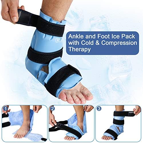 Свикс мраз пакувања за ледено пакување на колено и глуждот за олеснување на болката во стапалата и повреди на нозете, кадифен капак и примена