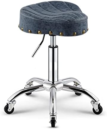 Столчето Опаеру на тркалото Столче за вртење на седлото со ПУ синтетичко кожно седиште, прилагодлива висина 20-26in, поддржана тежина 160 кг, столче