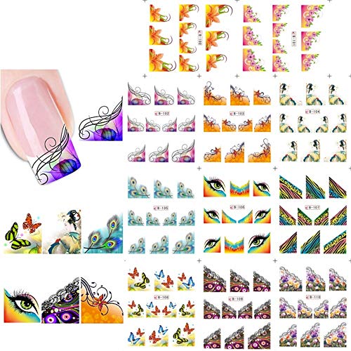 Налепници за уметност за божиќни нокти 3Д декорации за трансфер на вода различни модели на дизајн DIY алатки за украсување на ноктите