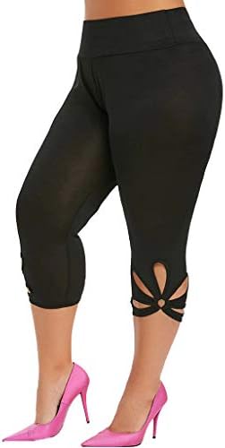 Познати панталони за јога TIK_TOK, плус големина на капри за лепки за женски теретани за компресија хеланки плен лифт тексас џегингс…