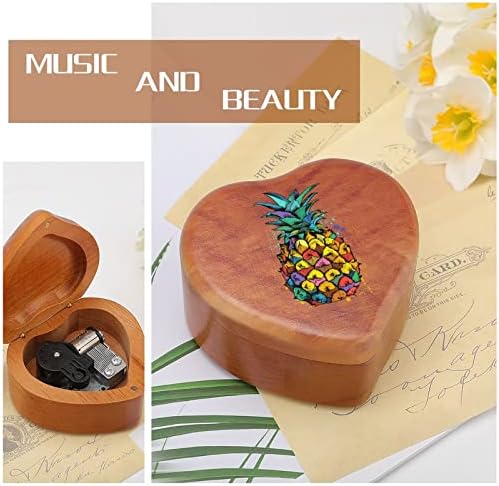 Шарени ананас пошумени музички кутии гроздобер врежана срцева музичка кутија подарок за Божиќ роденден на годишнината од в Valentубените