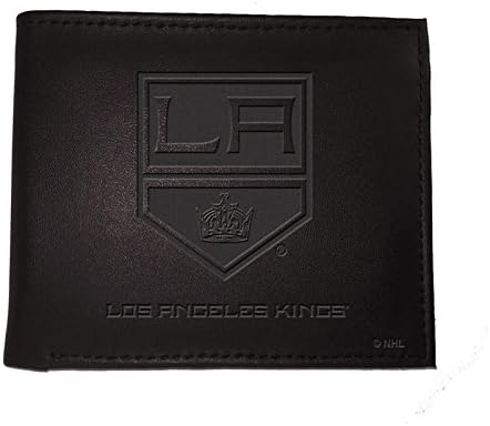 Тимски спортови Америка НХЛ Лос Анџелес Кингс Црн паричник | Би-пати | Официјално лиценцирано печатно лого | Направено од кожа | Организатор на