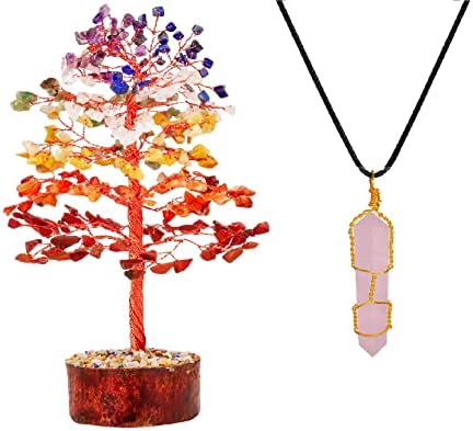 7 Чакра Кристал - Кристално дрво - Гемско дрво - Декор на чакра - Духовни подароци - Кристал накит - приврзок ѓердан - накит