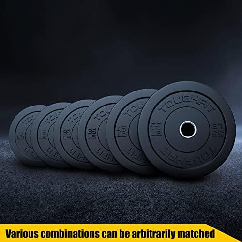 Табли за браник со челик - гума од гума од 2 инчи олимписки плочи за кревање тегови, поставени за обука на сила, тонирање на мускулите