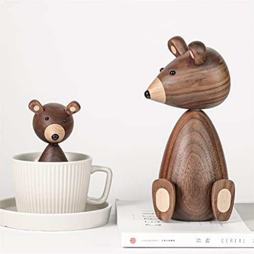 n/а дрвени кафеави мечки фигурини Нордиски модни дизајни дрвени животни занаети за подароци додатоци за простории