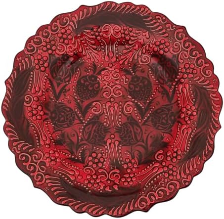 Ајнур Турска декоративна чинија 9,85 Рачно изработен керамички украс за декор за висина на wallид од дома и канцеларија