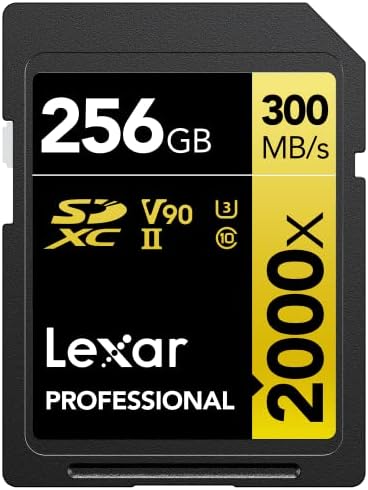 Lexar Professional 2000X 256GB SDXC UHS-II картичка, до 300MB/s Read & Sony NPFZ100 Z-серија за полнење на батерии за Alpha A7 III,