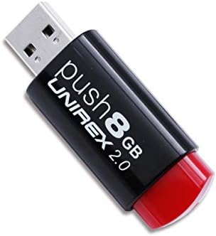 Unirex Притисни 8gb USB 2.0 Палецот Диск, Стигнале, Црна И Црвена, Чување На Клуч Прстен | Меморија Стап Складирање Е Компатибилен