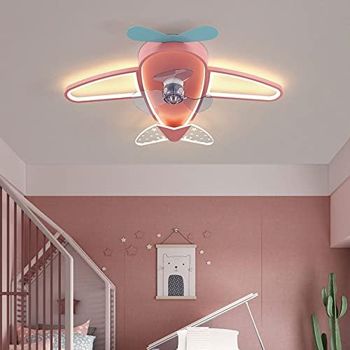 MXYSP LED 49W деца со просторија за деца со светла за монтирање на таванот со светла за низок тавански авион Shapemodern тавански вентилатор со