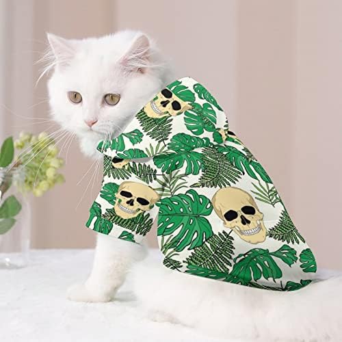 Черепот остава мачка со една парчиња кошула трендовски костум за кучиња со додатоци за домашно милениче