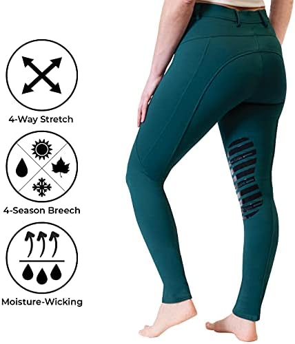 Elation Red Label Sport Sport Breeches, Лесно влечење на Breeches за жени-анти-лизгачки силиконски колено зафат на коњи