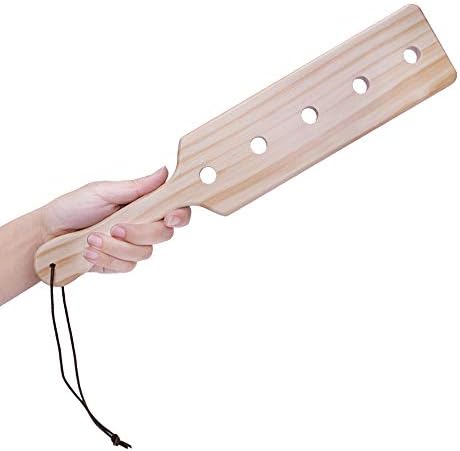 Venesun 14inch дрвена лопатка за возрасни, дрвена лопатка со 5 дупки за проток на воздух за секс игра BDSM