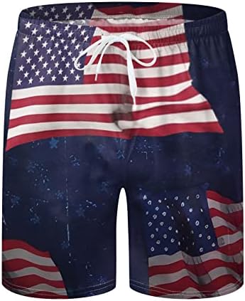 Американско знаме за капење HSSDH за мажи, американски знамиња за пливање на знамиња во САД, шорцеви на табли со знаме на 4 -ти