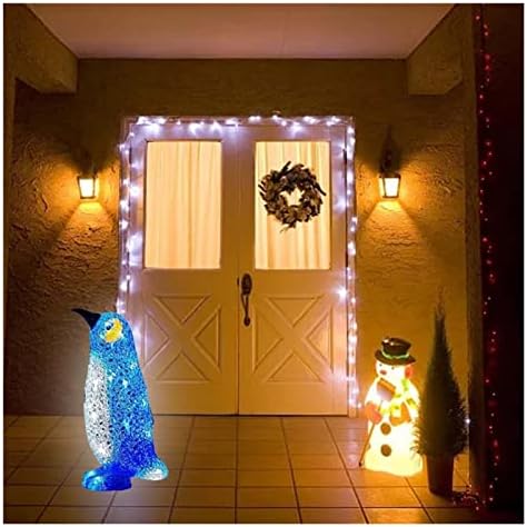 Zsyxm забава за играчки градинарски двор украси за тревници светло пингвин Божиќни украси осветлени осветлени пингвин на отворено