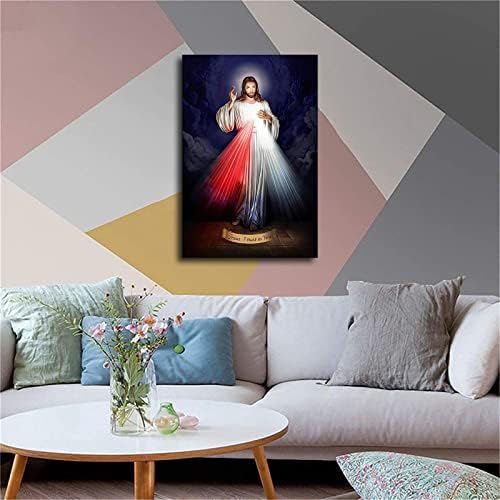 Божествена милост платно за сликање уметнички постер - Слика на Исус Христос Слика ХД Постер за печатење Ретро насликана модерна домашна спална