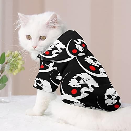 Јин Јанг Бонсаи Дрво миленичиња Худи зимска кошула со качулка со капа за кучиња мачки кутре облека симпатична печатена подарок
