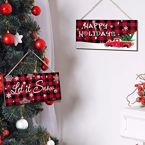 3 парчиња Божиќна знак Среќен Божиќна декорација Нека снег потпишува дрво виси украс Среќен празник wallиден декор со јаже за