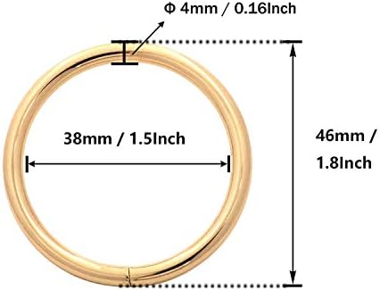 Тијанбанг светло златно 1,5 внатрешен дијаметар o прстен не заварен пакет од 6