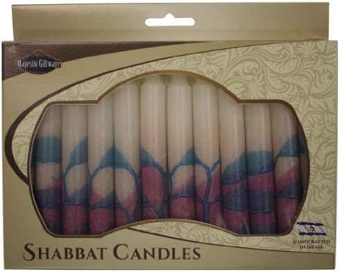 Величествен Подарок 12-Пакет Рака Изработени Сафед Шабат Свеќа, 5 Инчи, Снежно Сина