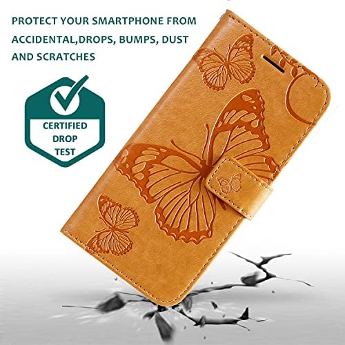 XYX Паричник Случај За Oppo Realme 8 Pro, Врежана Голема Пеперутка Премиум Pu Кожа Флип Заштитни Телефон Случај Покритие Со Картичка Слотови