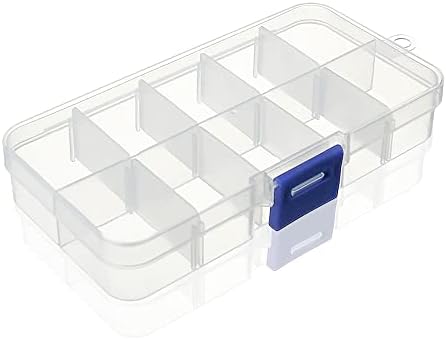 Utулмарт 10 Решетка Пластична Проѕирна Кутија За Складирање На Делови, Отстранлива Преграда, Кутија За Складирање Накит, Завртки,