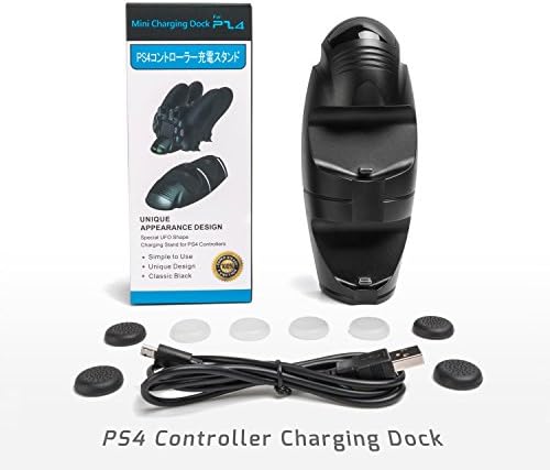 PS4 Контролер Полнач, AMBOLOVE Playstation 4 ДВОЈНА USB Контролер Брзо Полнење Приклучок Станица Држач Со Вграден LED Индикатор За SONY PS4/PS4 Pro/PS4 Тенок Контролер