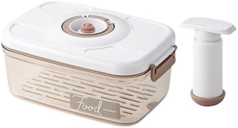 Тинисири 1 Поставете Контејнер За Храна Чувајќи Проѕирна Кутија За Зачувување Храна Во Фрижидер Со Вакуумска Пумпа Материјали За Домаќинство Бело