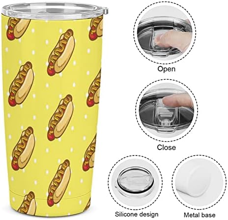 Hotdog шема од не'рѓосувачки челик Тумблер изолирана вода шише со шише со чаша чаша кафе за топли и ладни пијалоци