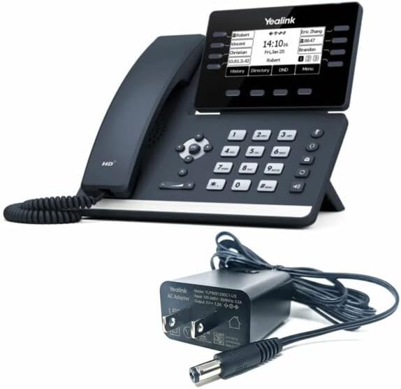 Yealink T53 IP телефон - вклучени адаптери за напојување