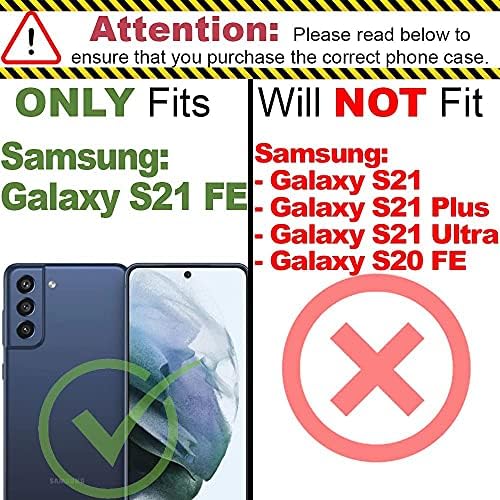 Wegoodsun Case за Samsung Galaxy S21 FE паричник, сјај на држач за картички сјаен тенок дизајнер за заштита на паричникот
