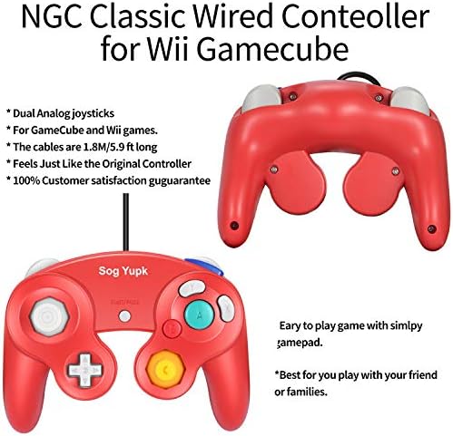 Согјупк 2 Пакет Контролер Замена За Gamecube Контролер, Жичен Контролори Класичен Gamepad Компатибилен Со Nintendo И Wii Конзола
