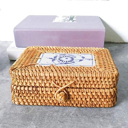 Bmocoen со капакот рачно изработени кутии за накит Организатор за подароци за контејнери за чај