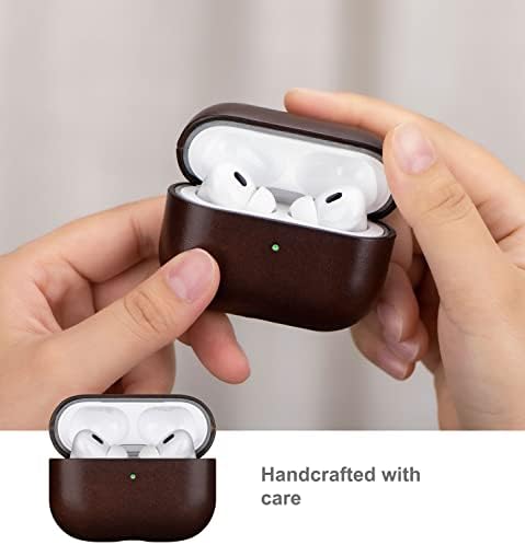 Лопи Ерподс Про 2 Кожен Капак На Куќиштето, Рачно Изработени AirPods Pro 2-та Генерација Заштитна Обвивка Од Кожа, Кожна Футрола Од Стар Стил За